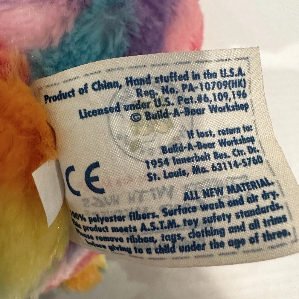 Build A Bear 2012 Pastel Wavy Rainbow Swirled Bear 17